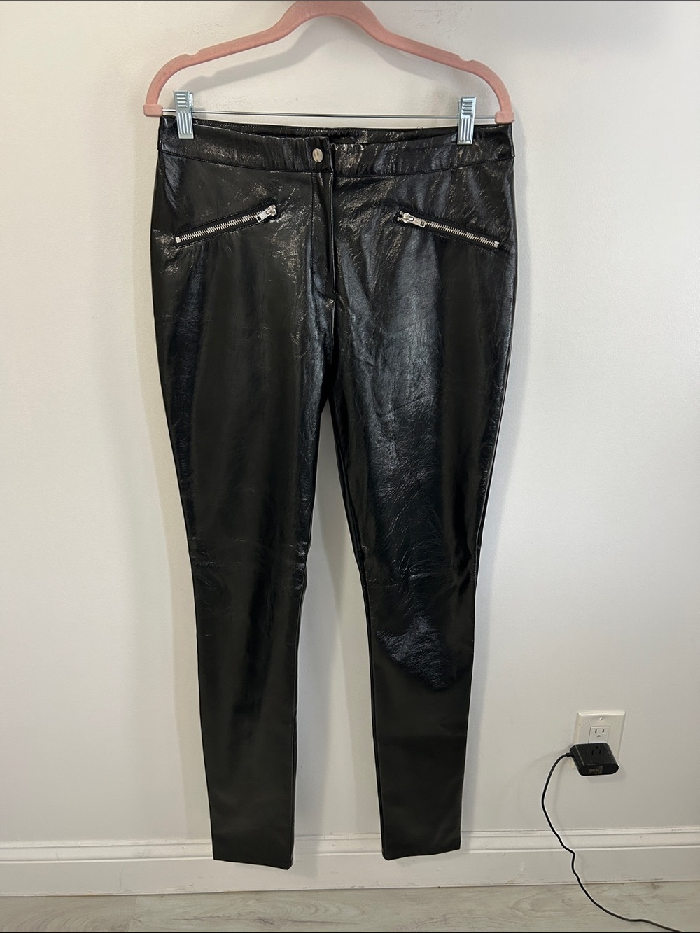 Long Tall Sally Black Faux Patent Leather Pants